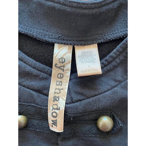 Eyeshadow Women Large Jacket Gold/Bronze Button Close Long Sleeve Military Gray - Picture 5 of 10